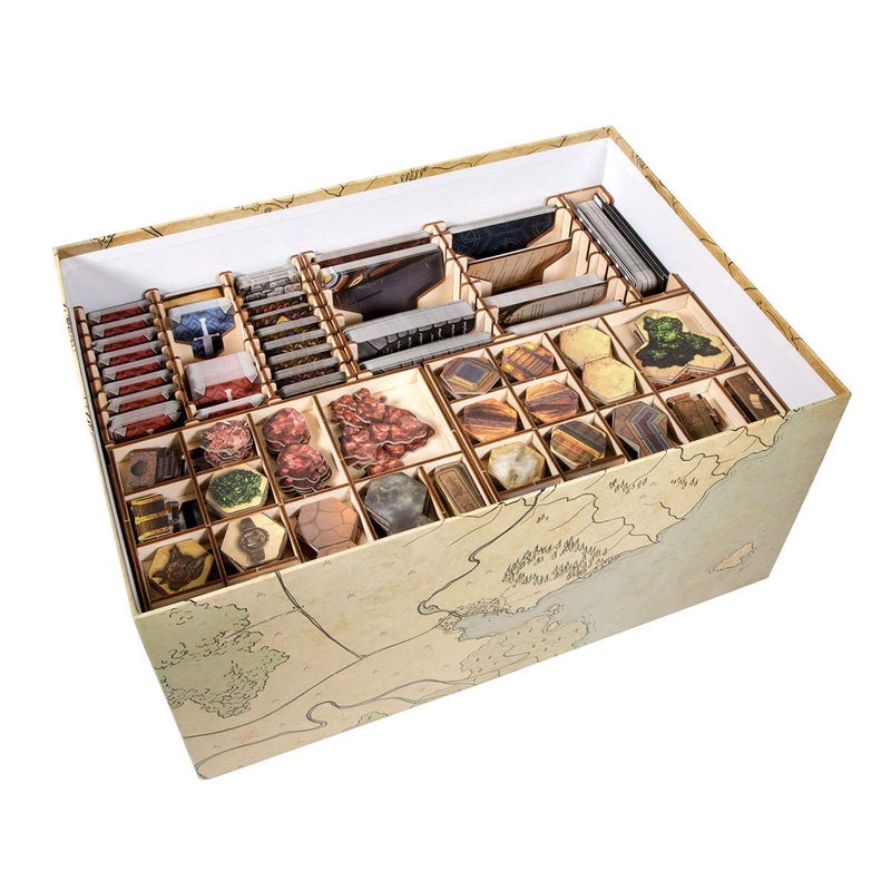 The Broken Token Game Organizer Compatible with Gloomhaven - Wooden Game Organizing Box with Multiple Trays and Dividers - Image 1
